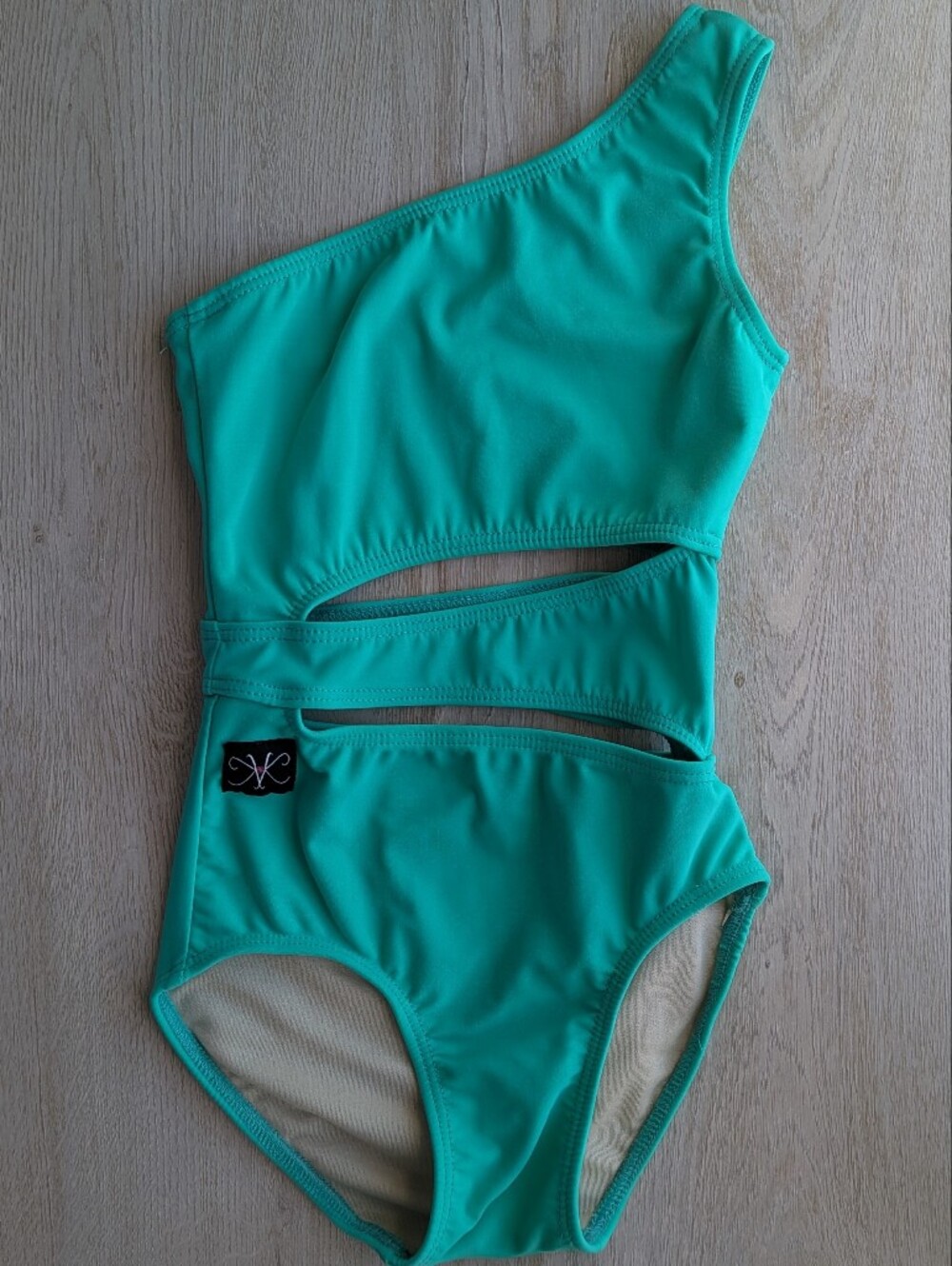 Kandi Kouture Teal Cut-Out Dance Leotard CS 4